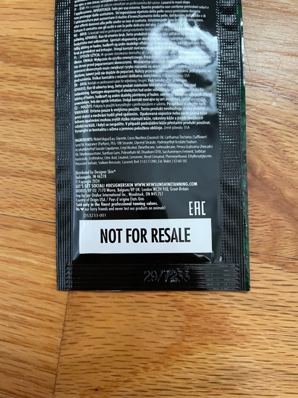 Tanning lotion sample packets - Picture 2 of 2